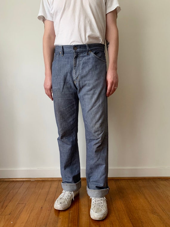 1950s Roebucks Pigeon Blue Jeans Waist 33