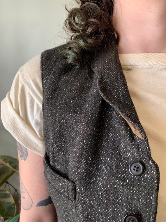 1900s-1910s Antique Speckled Wool Vest / vintage … - image 4