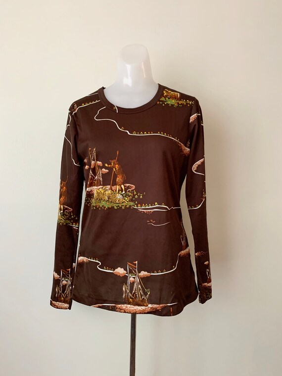 1950s Brown Novelty Top