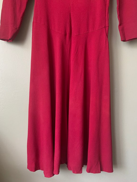 1950s Cherry Red Crepe Dress / vintage 50’s 1950’… - image 5