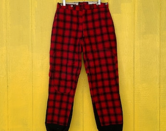 Vintage 50s LL Bean Wool Hunting Pants: Adirondack Plaid, Size