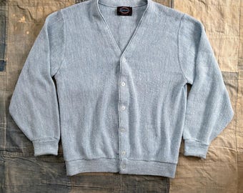 Vintage 1960s Light Blue Jantzen Made in USA Acrylic Button Long