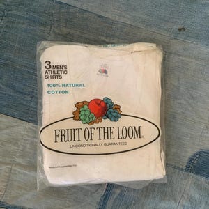 70s FRUIT OF THE LOOM ウールシャツ ヴィンテージ USA Vintage Fruit Of The Loom T Shirt NOS Pocket 70s Tan L 42-44