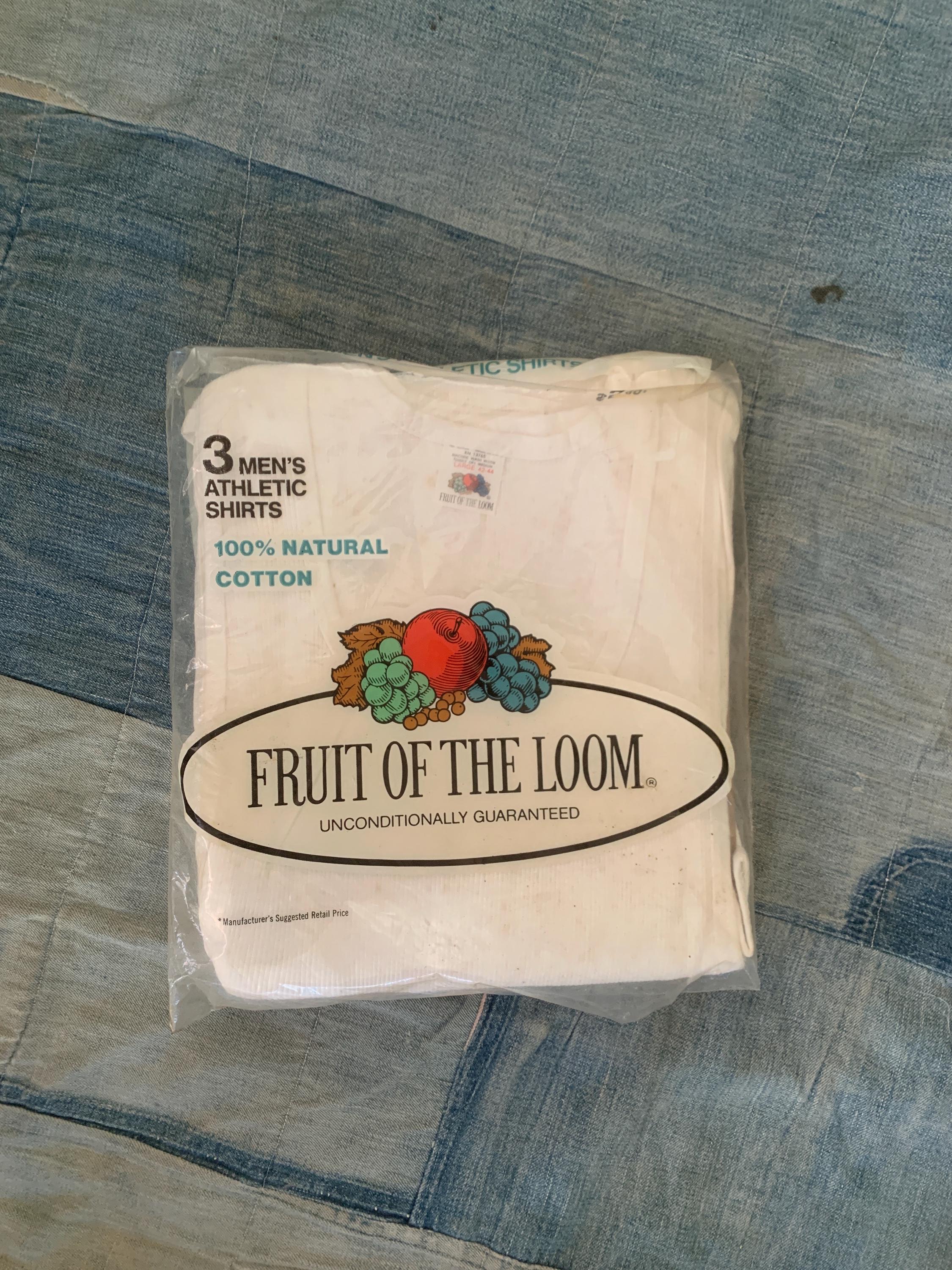 1970s Fruit of the Loom 3 Pack Ribbed Tank Tops / Vintage 70