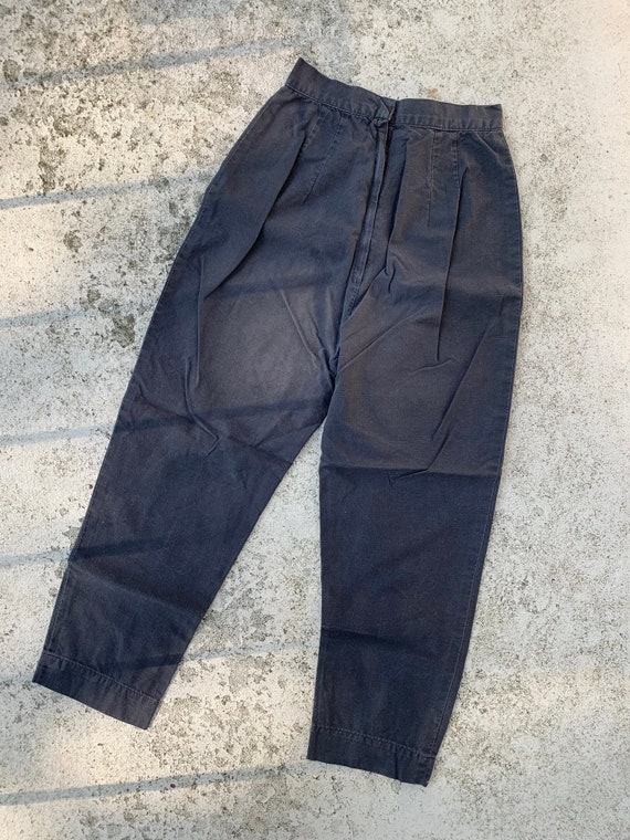 1950s Black Cotton Balloon Pants Waist 24"