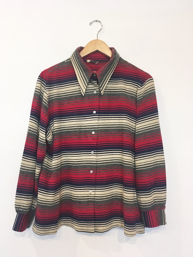 60s Striped Groovy Blouse