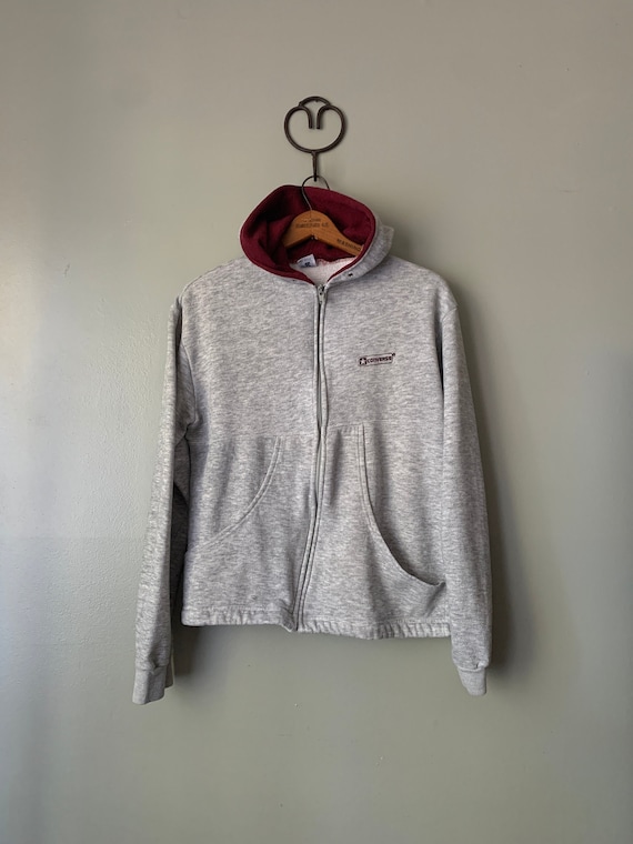 1980s Converse Grey Zip Up Hoodie / vintage 80’s … - image 1