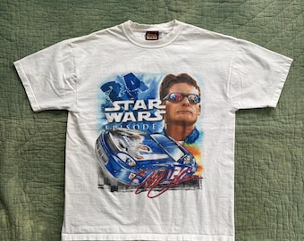 Vintage 1999 Star Wars Episode 1 NASCAR 24 Jeff Gordon Tee - Medium / 90’s 1990s t shirt made in USA Darth Maul Obiwan Kenobi Monte Carlo