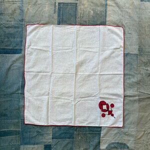 Vintage Small Tablecloth with Floral Appliqué