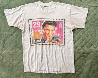 Vintage 1992 Elvis Presley Stamp Graphic Tee / 90’s 1990s single stitch t shirt lathe worn in