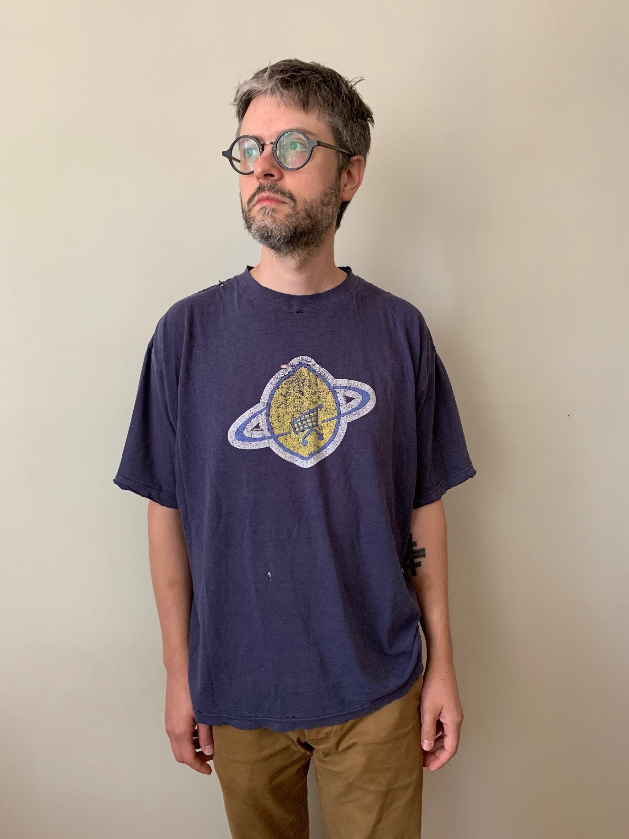 1997 Thrashed U2 Popmart Tour Tee / Vintage 1990s Distressed