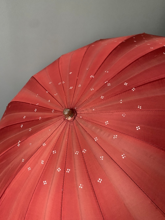 1930s Art Deco Umbrella with Amber Bakelite Handle / … Gem