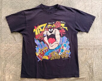 Vintage 1989 Taz Tee - Large / 80’s 90’s Tasmanian Devil t-shirt Drop Da Needle Wild Thing rap tee XL Looney Tunes