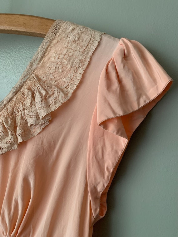 1940s Pandora Peach Silk Nightgown / vintage anti… - image 7