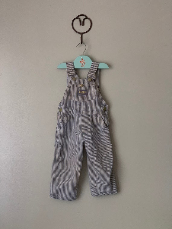 1970s Kids OshKosh Hickory Striped Overalls / vint