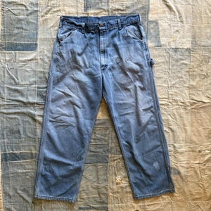Vintage 1980s Roebucks Carpenter Jeans Waist 36” / 80’s work denim jeans pants workwear utility 36x28