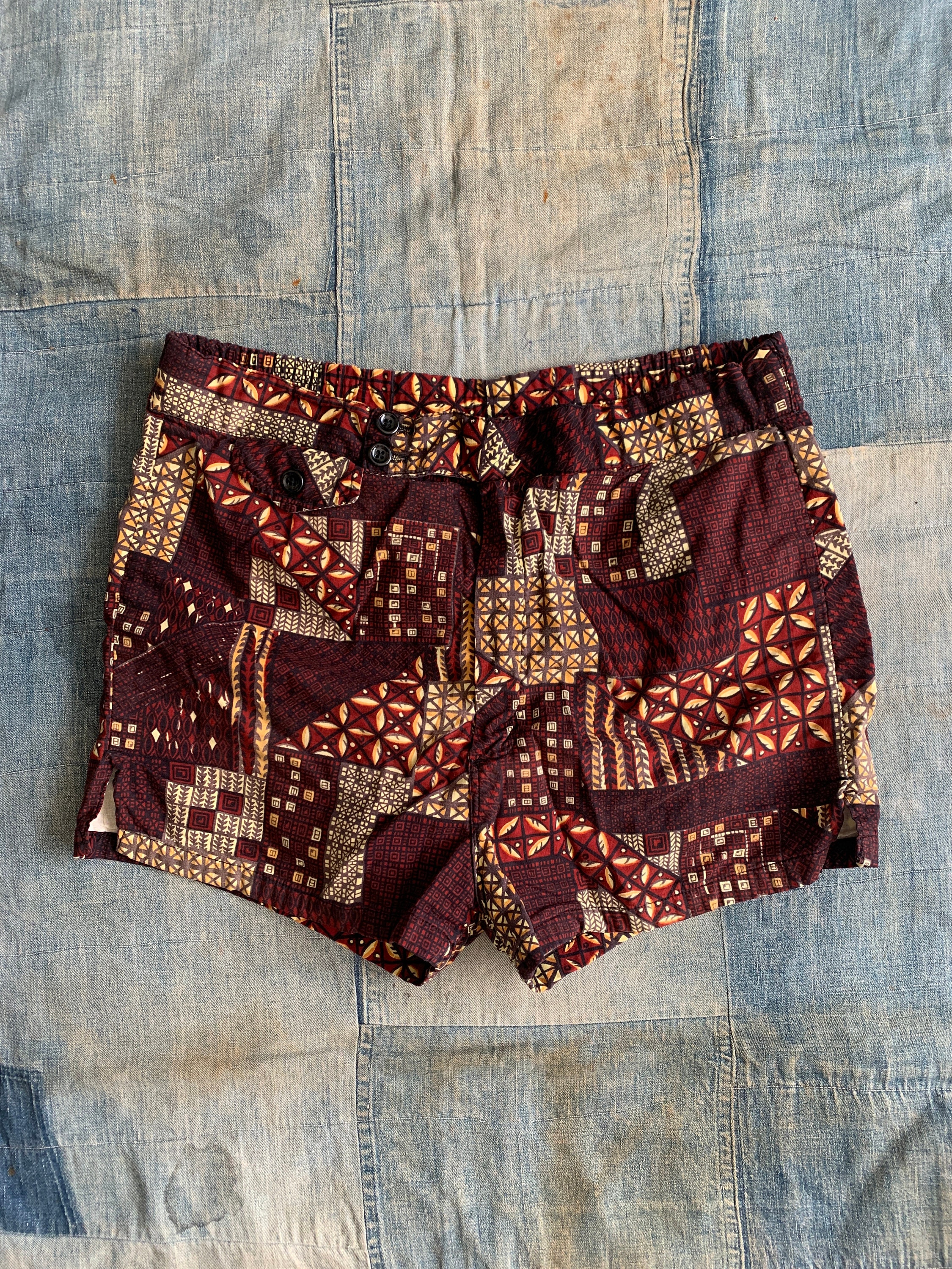 1950s Men’s Ties, Bow Ties – Vintage, Skinny, Knit 1950s Cotton Swim Trunks With Tiki PatternVintage 50s Mens Lined Swimsuit Mid Century Design Waist 33 34 35 In $68.00 AT vintagedancer.com