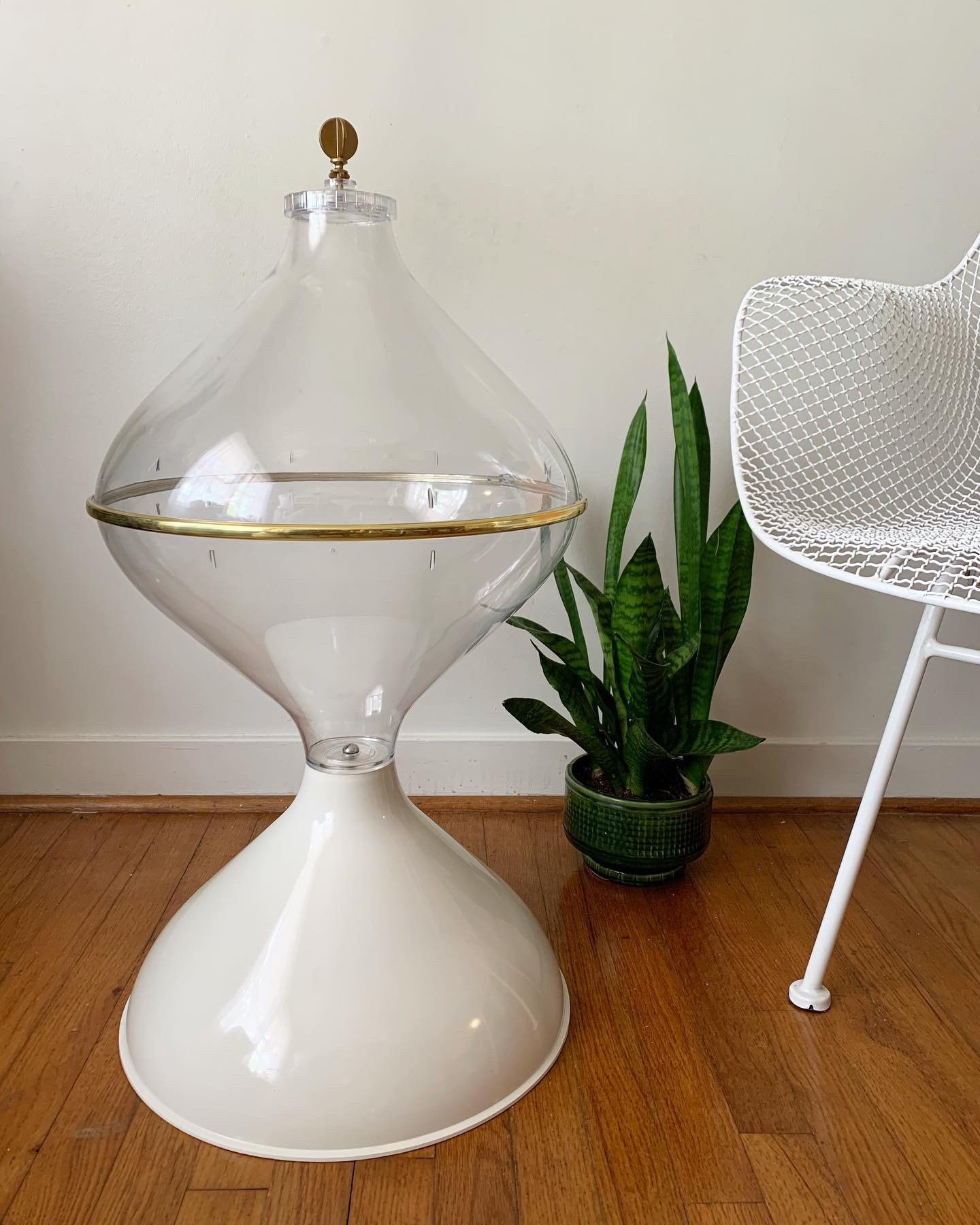 Vintage 1970s Space Age Lawnware Terrarium / 60's 70's Atomic Mid