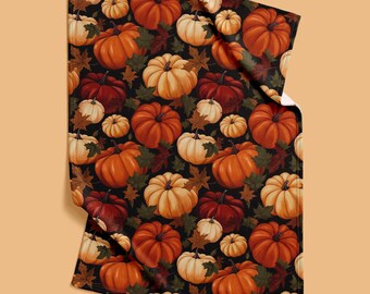 Manta de calabaza de otoño estilo granja: decoración rústica de otoño