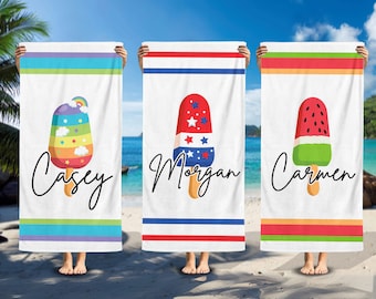 Eis Strandtuch - Personalisiertes Geschenk für Kinder, Kleinkinder & Jugendliche