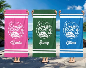 Toalla de playa personalizada Cruise Squad 2026: regalo de viaje personalizado