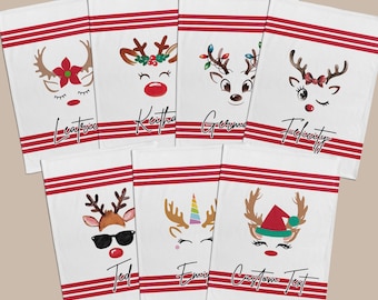 Manta navideña personalizada de reno: regalo navideño para recién nacidos.