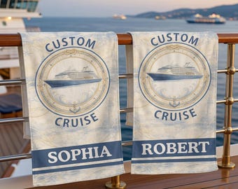 Toalla de playa personalizada para crucero, viaje en velero