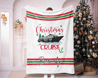 Manta navideña personalizada para crucero: manta para vacaciones.