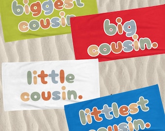 Toalla de playa personalizada para primos, regalo de vacaciones familiares