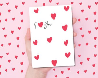 Carte Je t'aime - Mignonne Saint-Valentin, carte d'anniversaire
