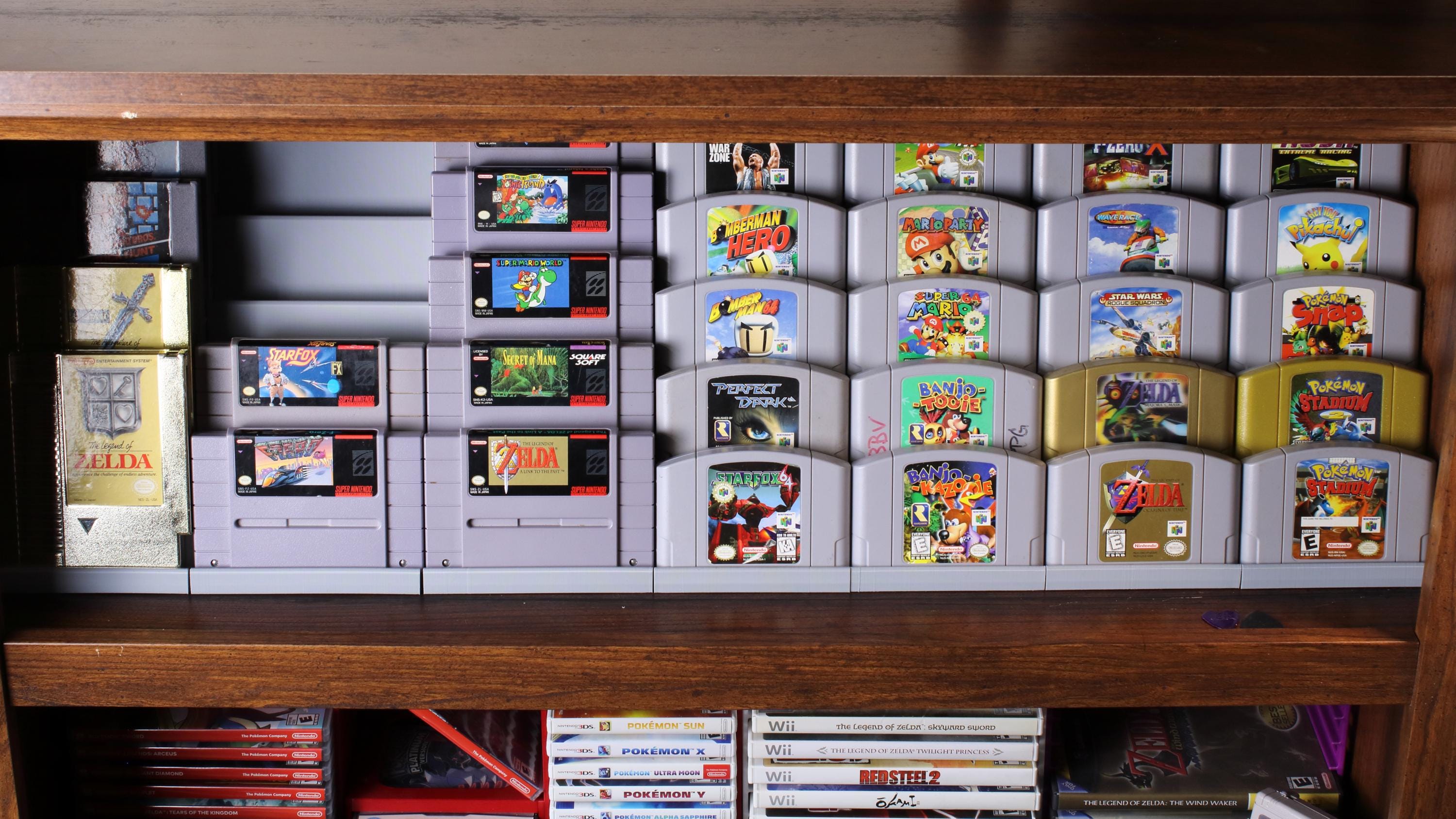 Nes/snes Rack SNES Cartridge Display Rack – Holds 5 Games | Modular & Expandable ...
