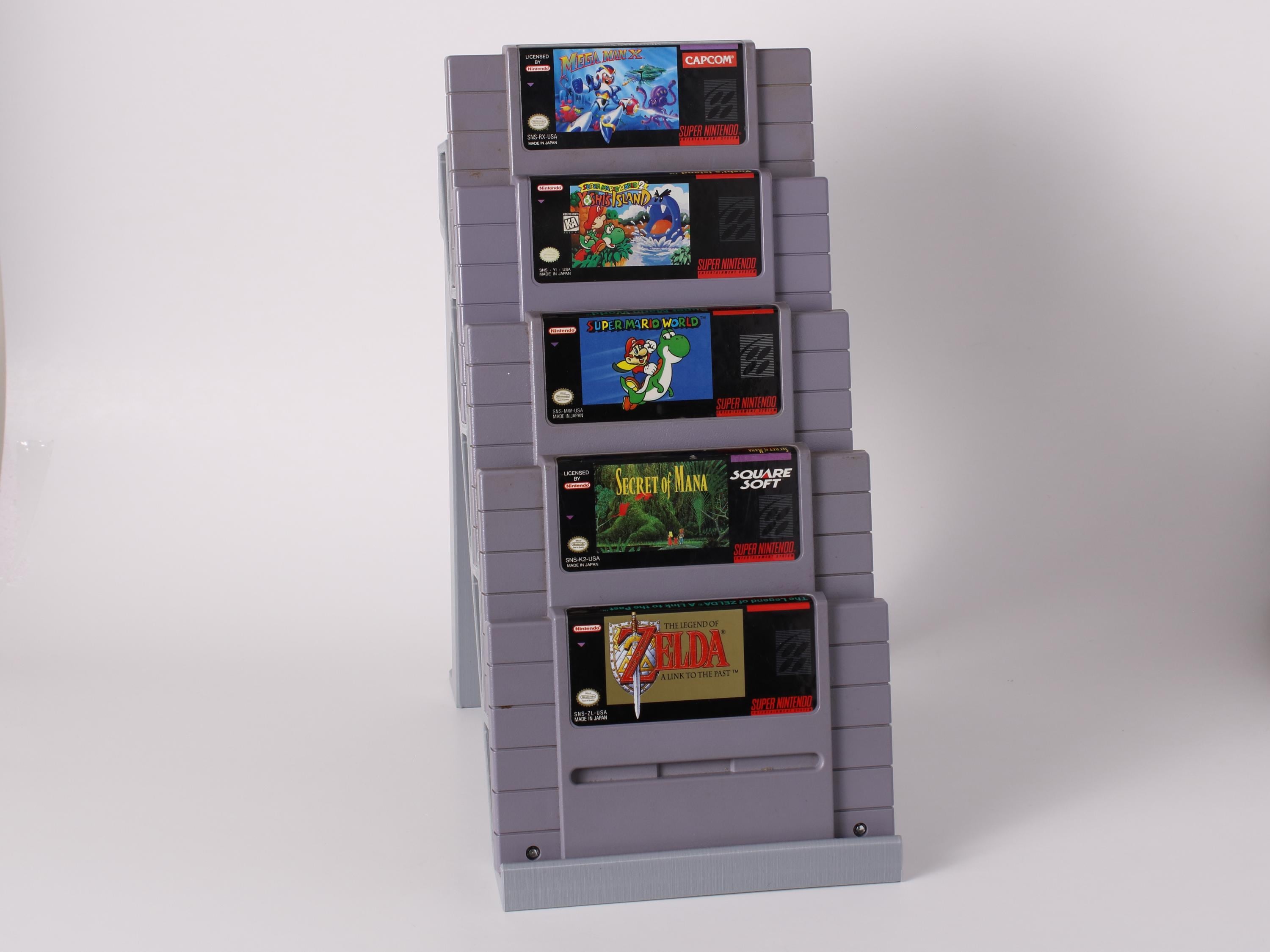 Nes/snes Rack SNES Cartridge Display Rack – Holds 5 Games | Modular & Expandable ...