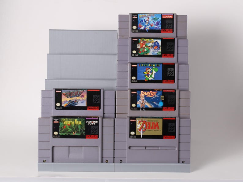 Nes/snes Rack SNES Cartridge Display Rack – Holds 5 Games | Modular & Expandable ...