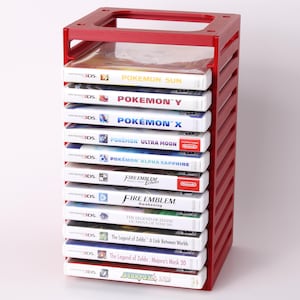 Stackable Nintendo 3DS Game Case Rack – Holds 5, 6, 10, or 12 Cases – Modular Shelf System for 3DS Collection Display