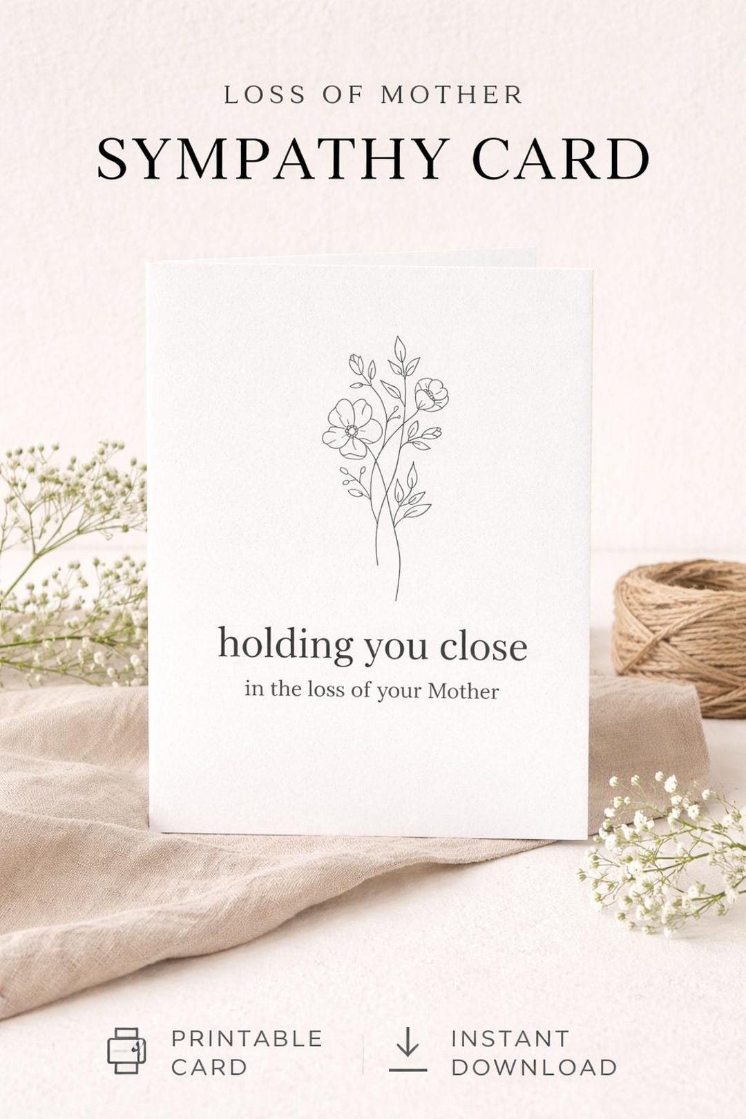Loss of Mother Sympathy Card Printable | in the Loss of Your Mother ...