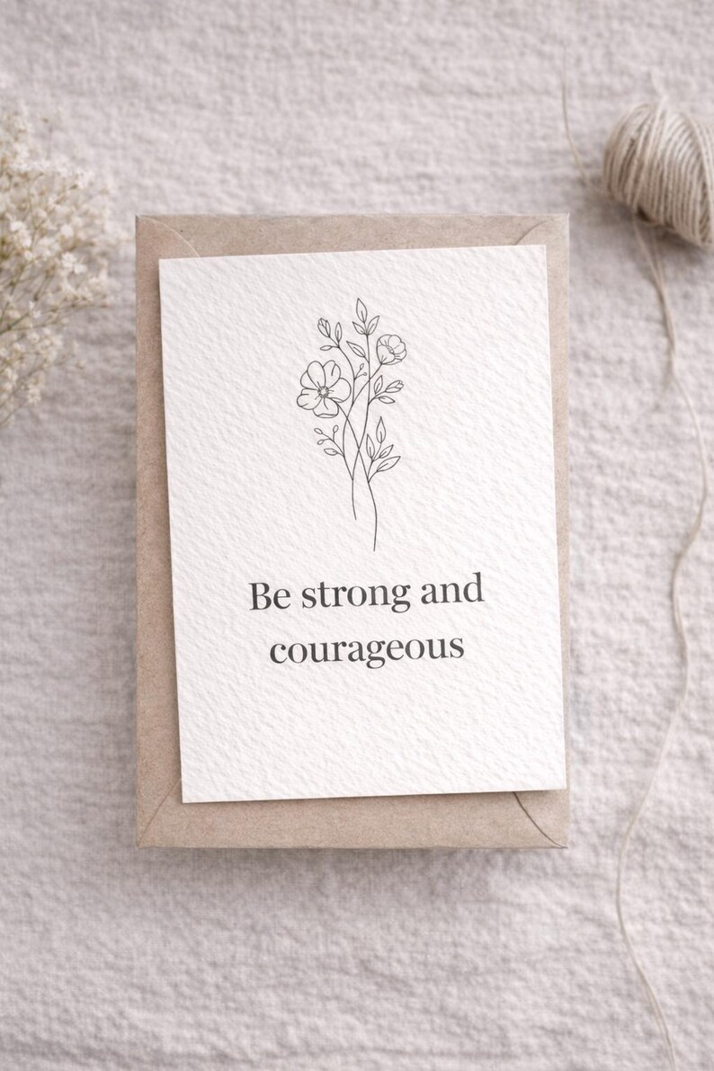 Be Strong and Courageous Printable Card - Etsy