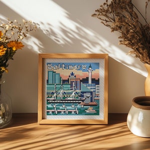 Baltimore Skyline Cross Stitch Pattern PDF - Counted Cross Stitch Design