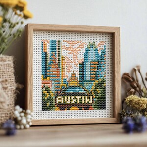 Austin Cross Stitch Pattern PDF - Counted Cross Stitch Embroidery Design