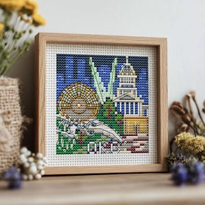 Oklahoma City Cross Stitch Pattern PDF - Modern Counted Cross Stitch Design