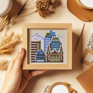 San Jose Skyline Cross Stitch Pattern PDF - Modern Counted Cross Stitch Embroidery Design