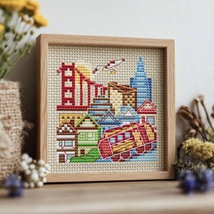 San Francisco Cross Stitch Pattern PDF - Modern Embroidery Design