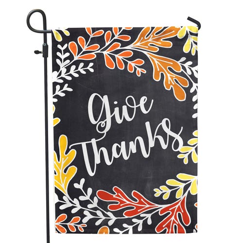 Give Thanks Leafy Wreath Garden Flags 12.5x18 - Etsy