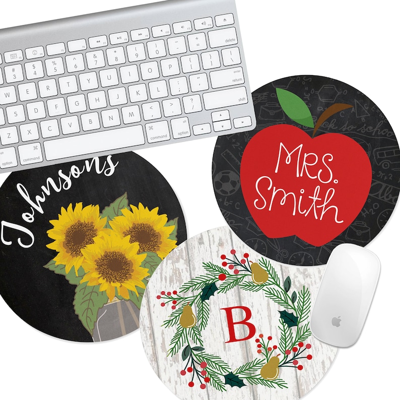 Custom or Plain Cottonwood Farmhouse Wreath Circle Mouse Pad Etsy