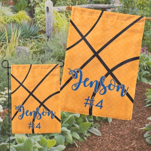 Personalized Basketball Sports Garden Flag, Custom Garden House Flag, Outdoor House Flags, Multiple Flag Sizes