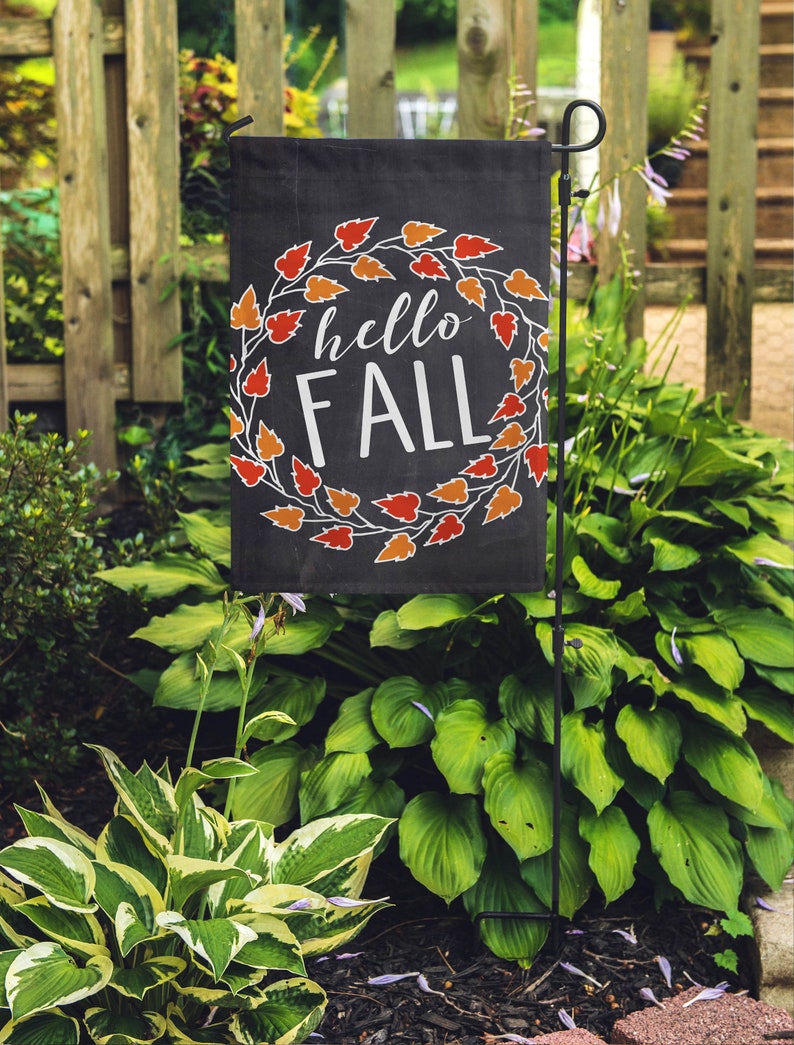 Hello Fall Leaf Harvest Home Garden Flags 12x18 Etsy