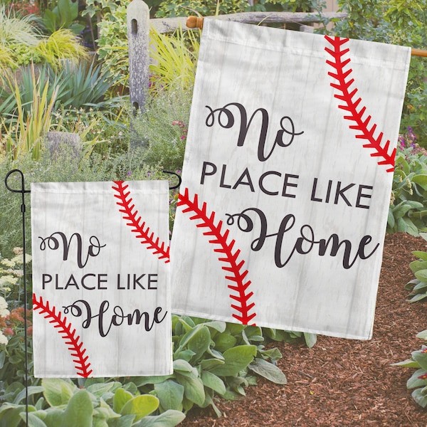 No Place Like Home Baseball Sports Team Gift Home Garden Flag, Custom Garden House Flag, Outdoor House Flags, Multiple Flag Sizes