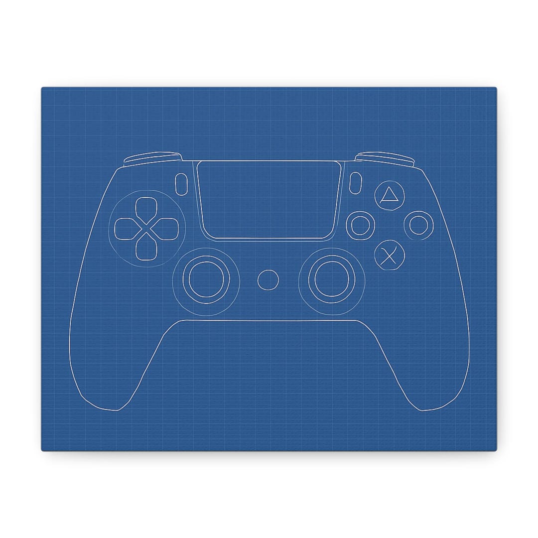 Playstation Controller Blueprint Wall Art Etsy