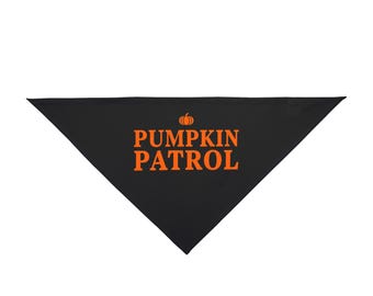 Bandana citrouille patrouille pour animal de compagnie : accessoire d'automne pour Halloween
