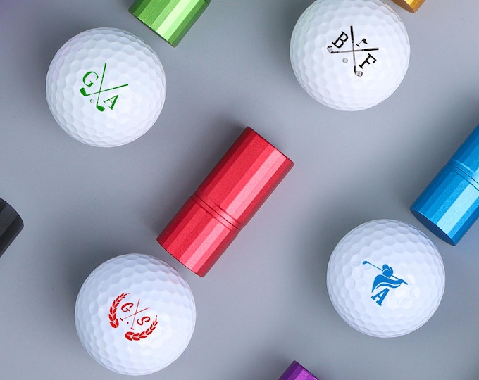 Golf Stamp Box Set – Deluxe Gift Set with Personalized Monogram | Refillable Custom Marker for Golf Enthusiasts