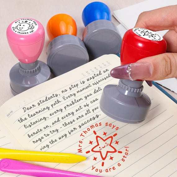 Teacher Grading Stamp, Personalized teacher stamp, Feedback Stamp, Encouragement Stamp, Gift for Teachers, Homework Stamp